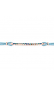 Pulsera Rivière con cadena de oro rosa de 18 Kt con topacio de 0,55 ct