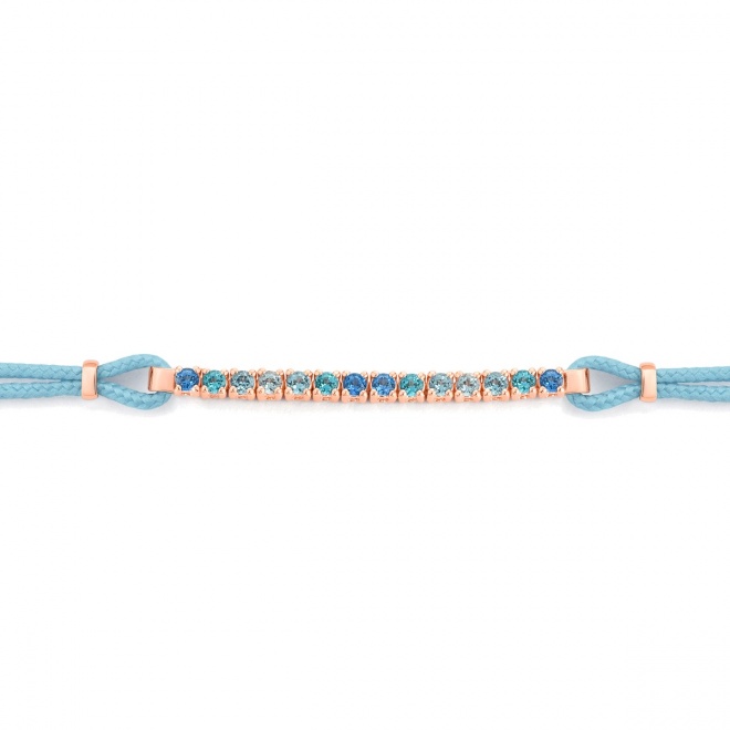 Pulsera Rivière con cadena de oro rosa de 18 Kt con topacio de 0,55 ct