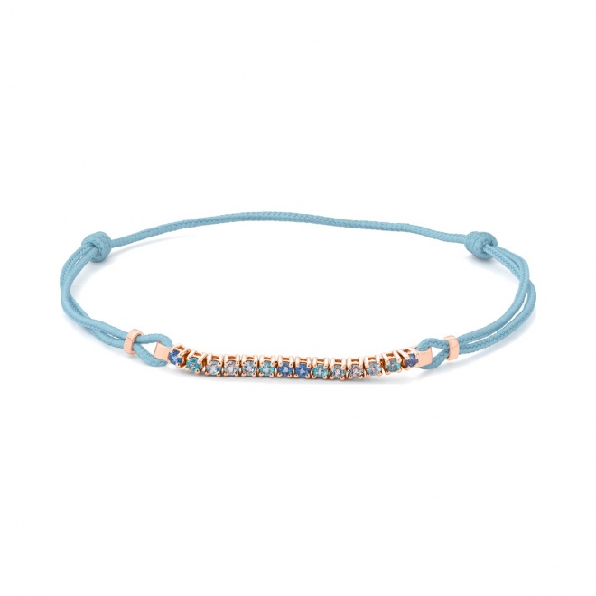 Pulsera Rivière con cadena de oro rosa de 18 Kt con topacio de 0,55 ct