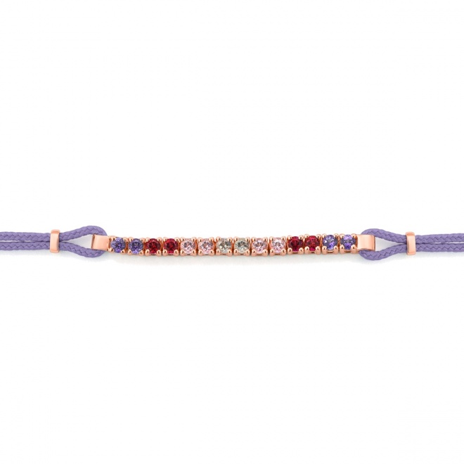 Pulsera Rivière con cadena de oro rosa de 18 Kt con topacio de 0,55 ct