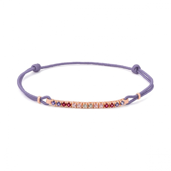 Pulsera Rivière con cadena de oro rosa de 18 Kt con topacio de 0,55 ct