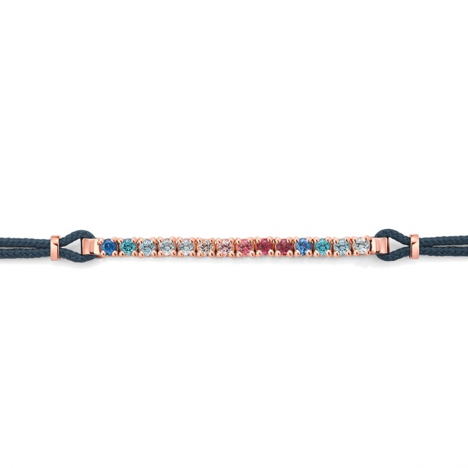 Pulsera Rivière con cadena de oro rosa de 18 Kt con topacio de 0,54 ct