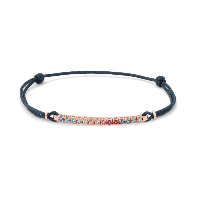 Pulsera Rivière con cadena de oro rosa de 18 Kt con topacio de 0,54 ct