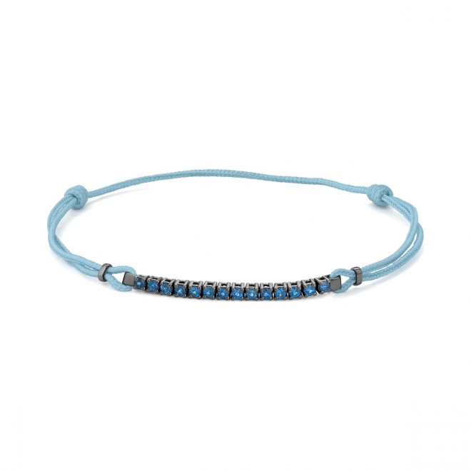 Pulsera Rivière con cadena de oro blanco de 18 Kt con topacio de 0,55 ct