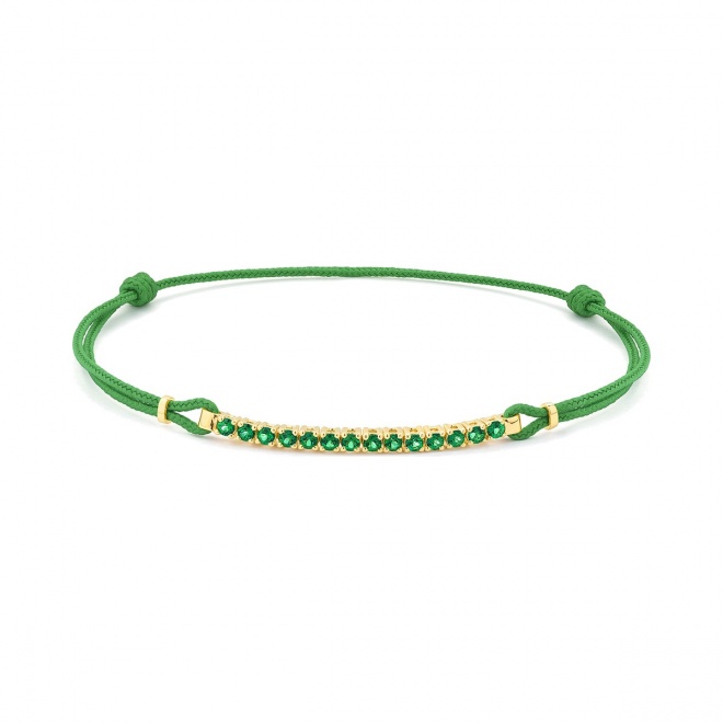 Pulsera Rivière con cadena de oro amarillo de 18 Kt con topacio de 0,55 ct