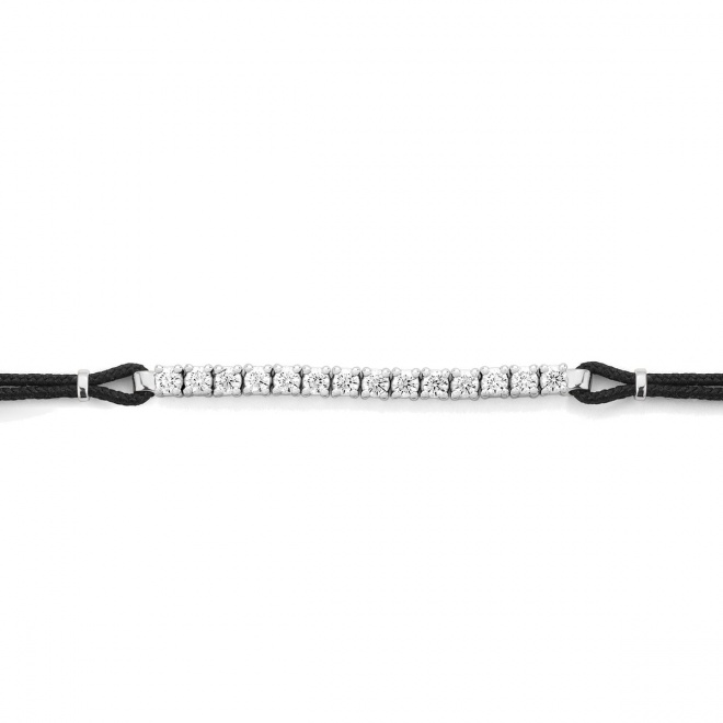 Pulsera Rivière con cadena de oro blanco de 18 Kt con diamantes de 0,49 ct