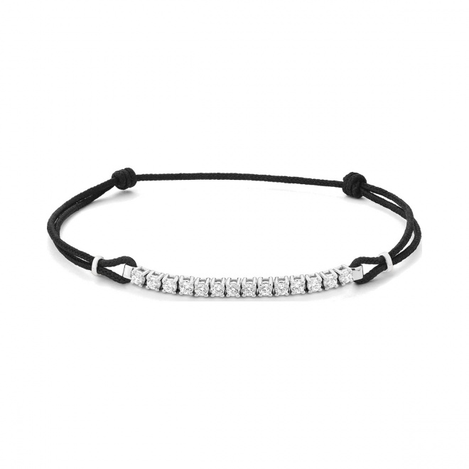 Pulsera Rivière con cadena de oro blanco de 18 Kt con diamantes de 0,49 ct