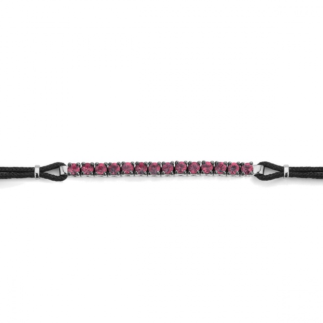 Pulsera Rivière con cadena de oro blanco de 18 Kt con rubí de 0,60 ct