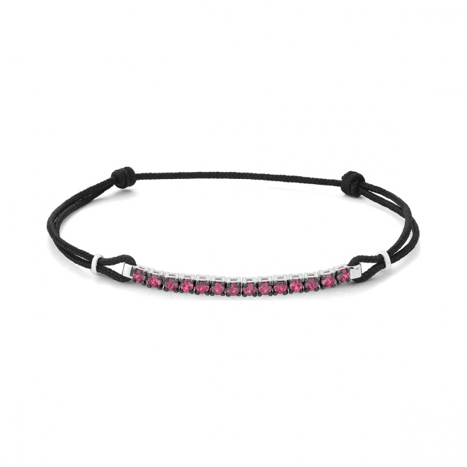 Pulsera Rivière con cadena de oro blanco de 18 Kt con rubí de 0,60 ct