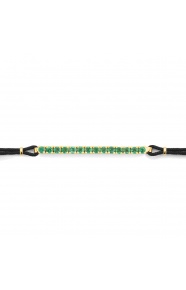 Pulsera Rivière con cadena de oro amarillo de 18 Kt con esmeralda de 0,50 ct