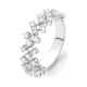 Anillo Rosetón de oro blanco de 18 Kt con diamantes de 0,78 ct