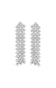 Pendientes Largos de oro blanco de 18 Kt con diamantes de 3,30 ct