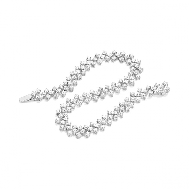 Pulsera Cashmere de oro blanco de 18 Kt con diamantes de 2,25 a 3,50 ct