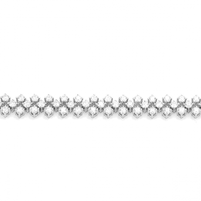 Pulsera Cashmere de oro blanco de 18 Kt con diamantes de 2,25 a 3,50 ct