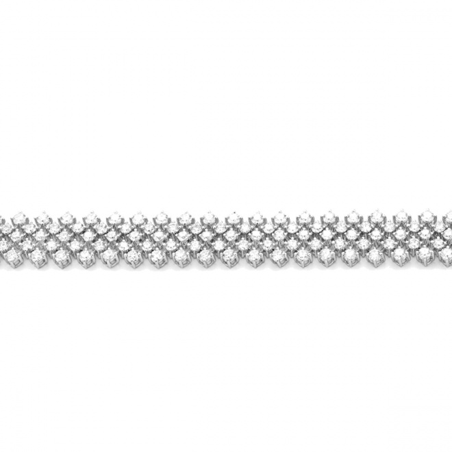 Pulsera Cashmere de oro blanco de 18 Kt con diamantes de 6,75 a 15,35 ct