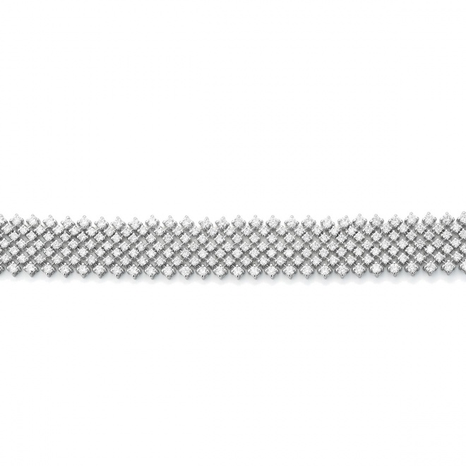 Pulsera Cashmere de oro blanco de 18 Kt con diamantes de 6,50 a 9,10 ct