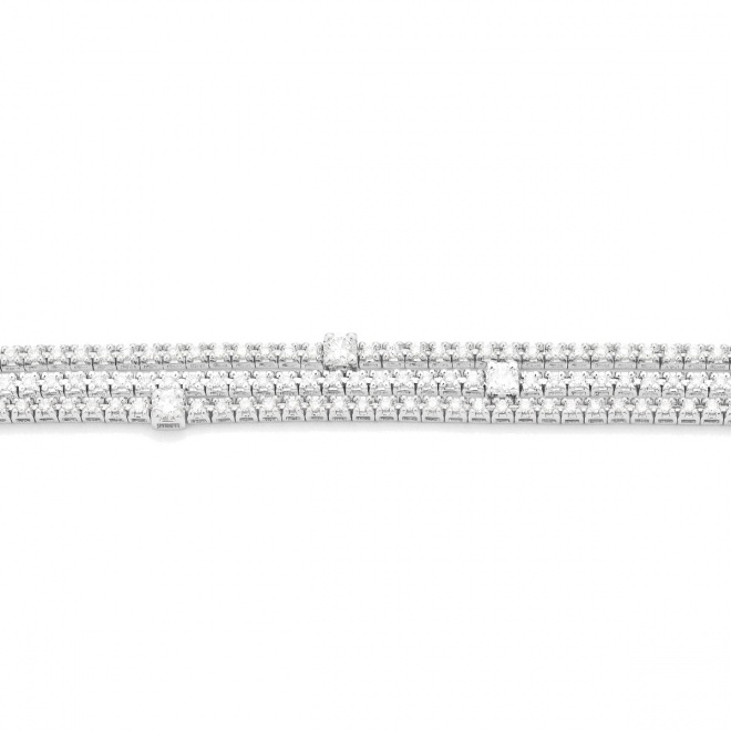 Pulsera Rivière de oro blanco de 18 Kt con diamantes de 2,00 ct