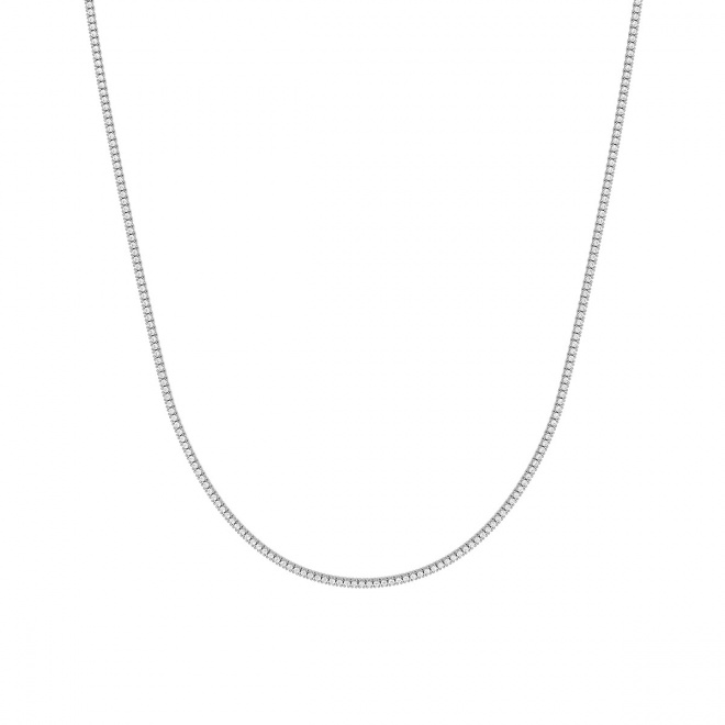 Collar Rivière de oro blanco de 18 Kt con diamantes de 3,50 a 18,00 ct