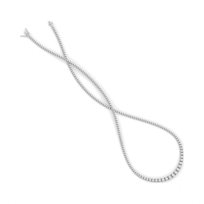 Collar Rivière de oro blanco de 18 Kt con diamantes de 3,00 a 7,10 ct