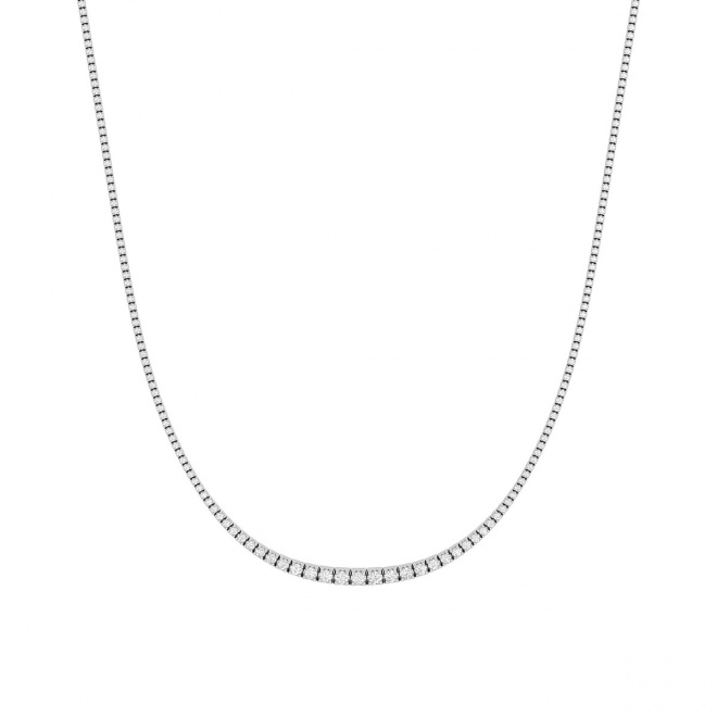 Collar Rivière de oro blanco de 18 Kt con diamantes de 3,00 a 7,10 ct