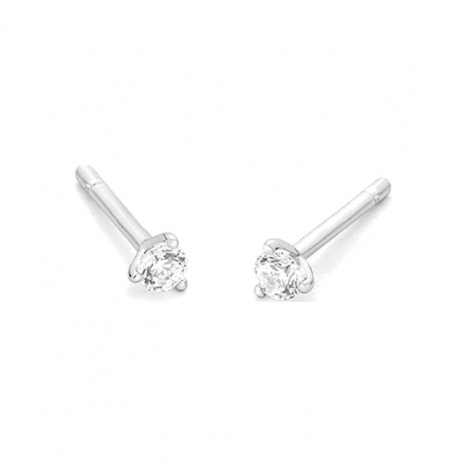 Pendientes Dormilonas de oro blanco de 18 Kt con diamantes de 0,05 a 1,06 ct