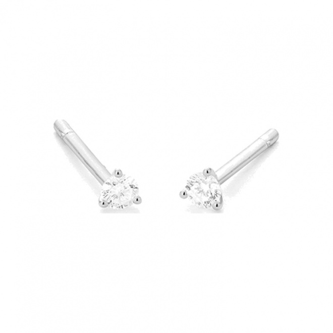 Pendientes Dormilonas de oro blanco de 18 Kt con diamantes de 0,05 a 1,06 ct