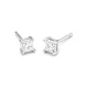 Pendientes Dormilonas de oro blanco de 18 Kt con diamantes talla princesa de 0,15 a 0,75 ct