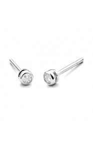 Pendientes Dormilonas de oro blanco de 18 Kt con diamantes de 0,05 a 1,06 ct