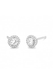 Pendientes Dormilonas de oro blanco de 18 Kt con diamantes de 0,74 a 1,80 ct