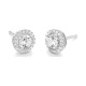 Pendientes Dormilonas de oro blanco de 18 Kt con diamantes de 0,74 a 1,80 ct