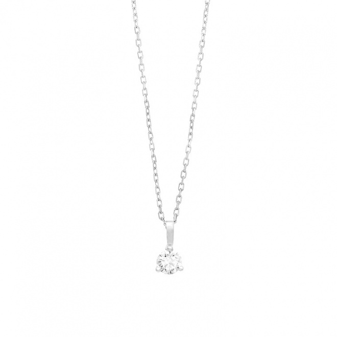 Colgante Solitario de oro blanco de 18 Kt con diamante de 0,10 a 0,73 ct