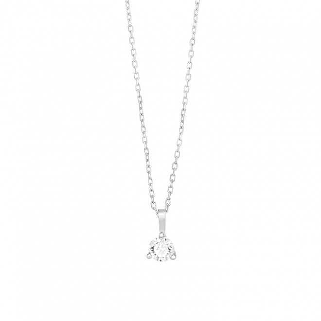 Colgante Solitario de oro blanco de 18 Kt con diamante de 0,10 a 0,73 ct