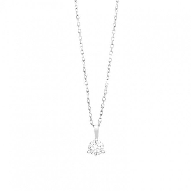 Colgante Solitario de oro blanco de 18 Kt con diamante de 0,10 a 0,73 ct