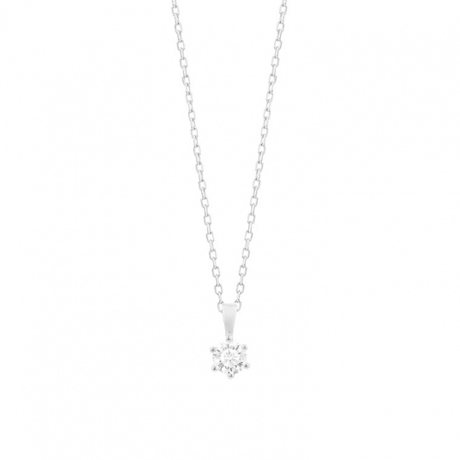 Colgante Solitario de oro blanco de 18 Kt con diamante de 0,10 a 0,73 ct