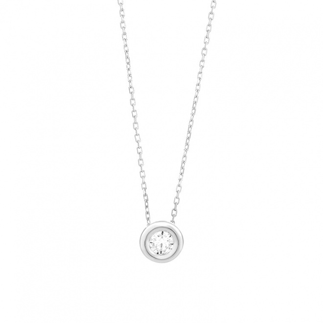 Colgante Solitario de oro blanco de 18 Kt con diamante de 0,10 a 0,53 ct