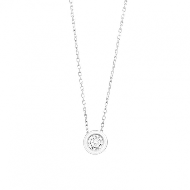 Colgante Solitario de oro blanco de 18 Kt con diamante de 0,10 a 0,53 ct