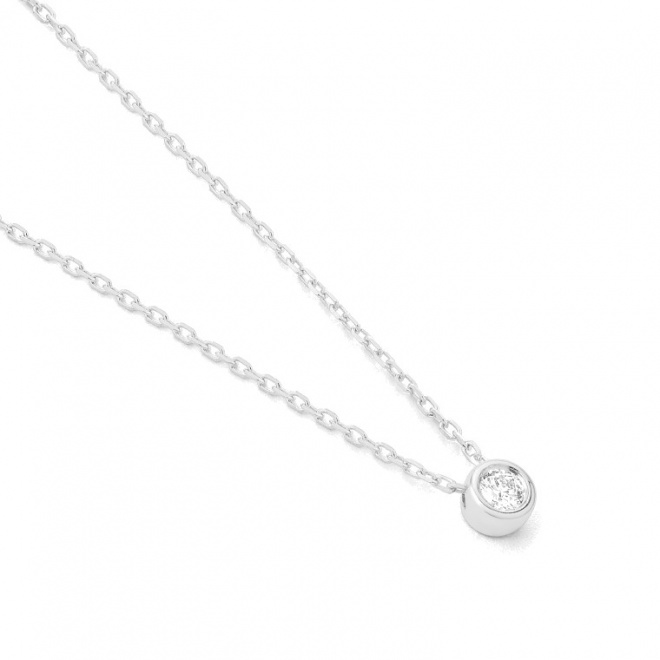 Colgante Solitario de oro blanco de 18 Kt con diamante de 0,05 a 0,53 ct
