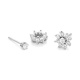 Pendientes Rosetón de oro blanco de 18 Kt con diamantes de 0,80 ct