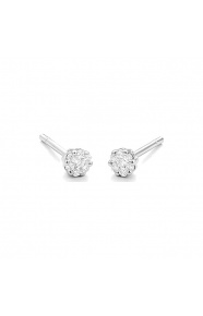 Pendientes Dormilonas de oro blanco de 18 Kt con diamantes de 0,15 a 2,00 ct