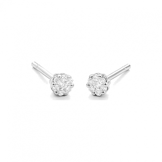 Pendientes Dormilonas de oro blanco de 18 Kt con diamantes de 0,15 a 2,00 ct