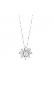Colgante Rosetón de oro blanco de 18 Kt con diamantes de 0,38 a 0,70 ct