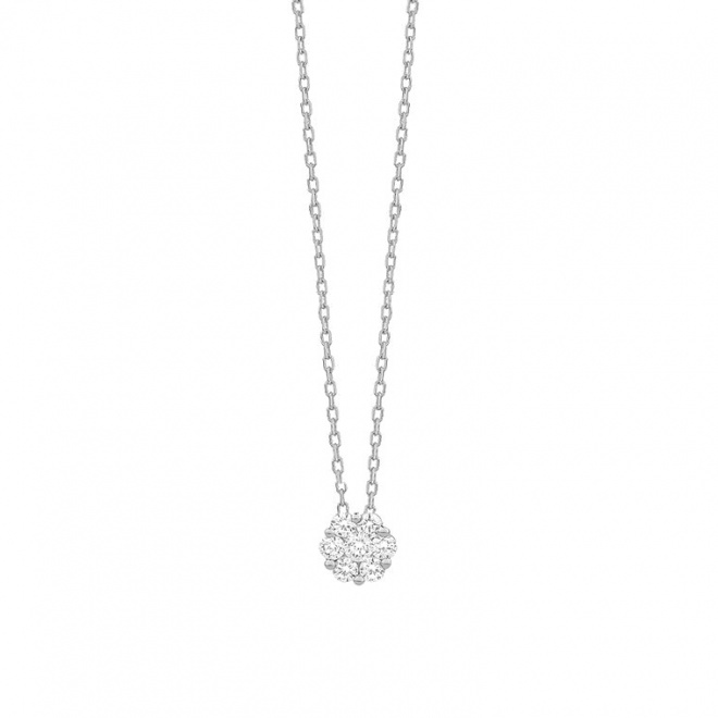 Colgante Solitario de oro blanco de 18 Kt con diamantes de 0,10 a 1,00 ct