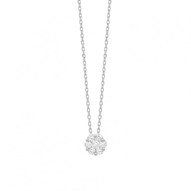 Colgante Solitario de oro blanco de 18 Kt con diamantes de 0,10 a 1,00 ct
