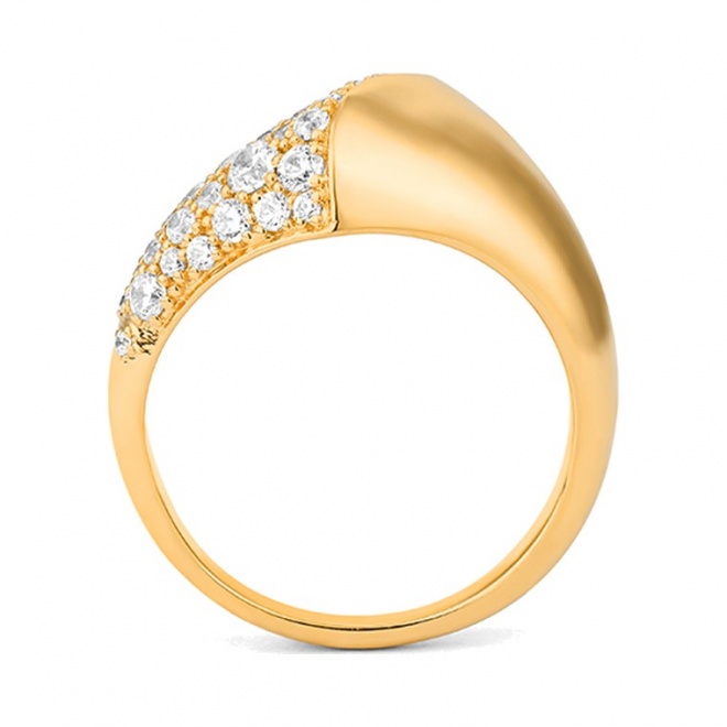Anillo Pavé de oro amarillo de 18 Kt con diamantes de 0,85 ct
