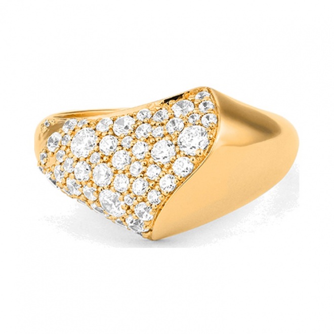 Anillo Pavé de oro amarillo de 18 Kt con diamantes de 0,85 ct
