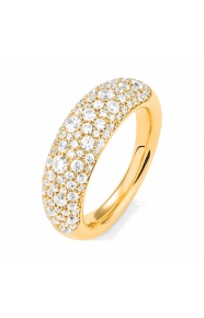 Anillo Media alianza de oro amarillo de 18 Kt con diamantes de 1,35 ct