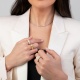 Anillo Media alianza de oro amarillo de 18 Kt con diamantes de 1,35 ct