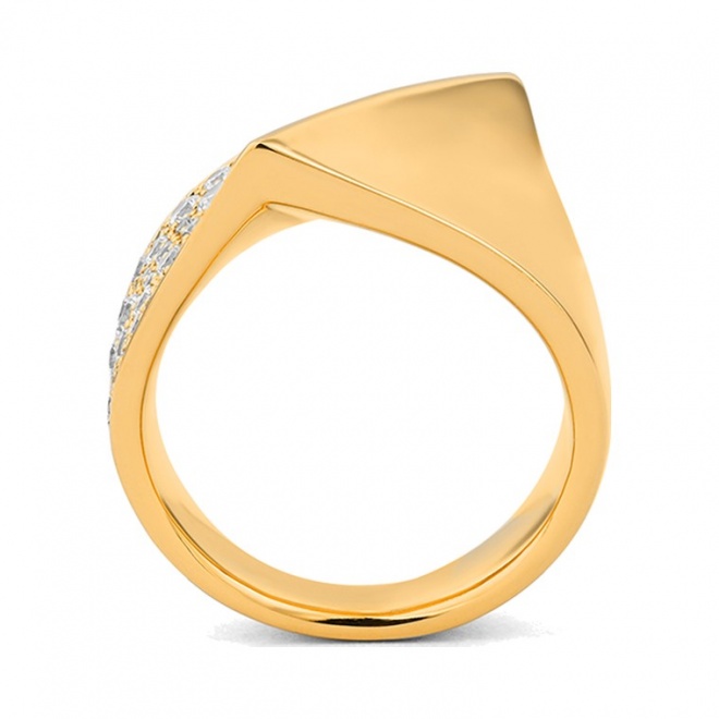 Anillo Pavé de oro amarillo de 18 Kt con diamantes de 1,30 ct