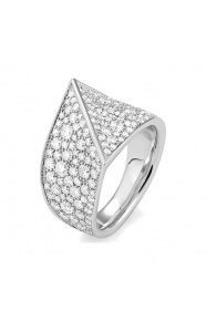 Anillo Pavé de oro blanco de 18 Kt con diamantes de 2,50 ct