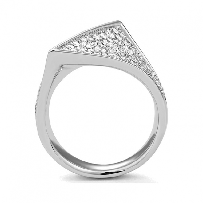 Anillo Pavé de oro blanco de 18 Kt con diamantes de 2,50 ct